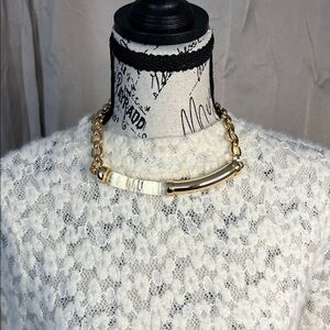 Elegant Faux Gold and White Necklace by White House Black Market